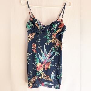 Superdown Small Tropical Floral Mini Dress Summer Beach Vacation Light Sexy